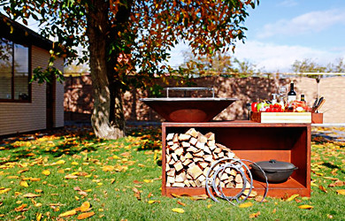 Corten steel BBQ grill